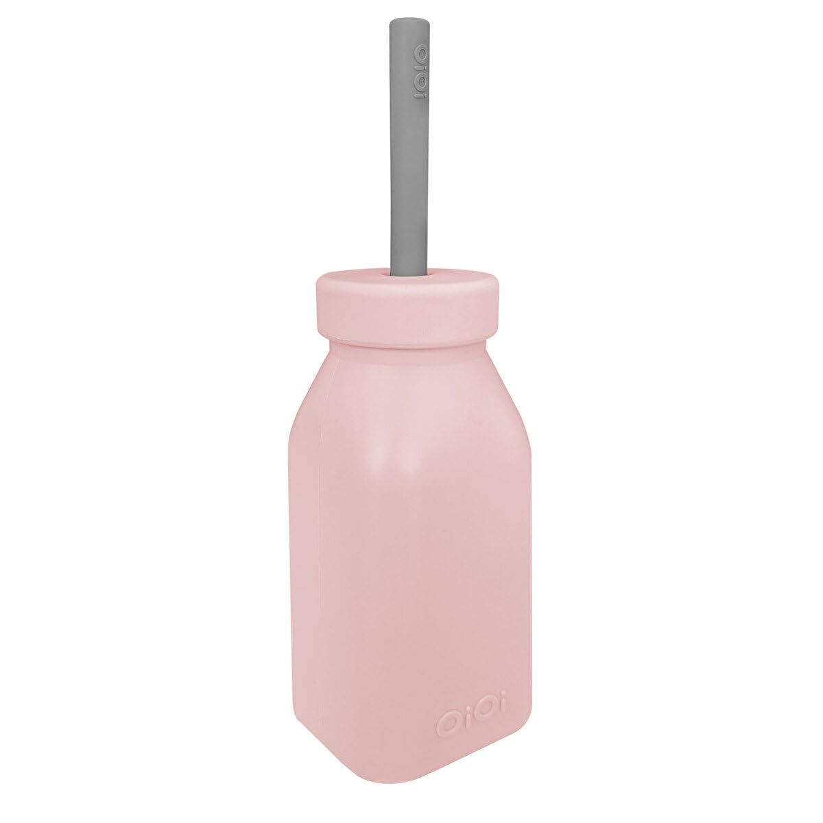 OiOi Şişe + Pipet - Pinky Pink/Powder Grey
