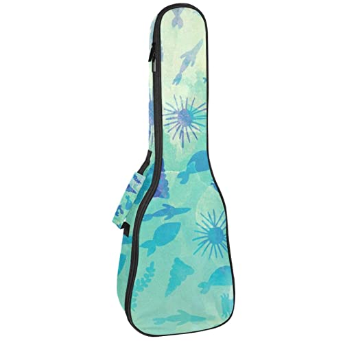 Sac de protection ukulélé ténor rembourré 10mm de style artistique aquarelle