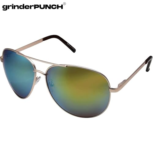 Image of grinderPUNCH Big XL Wide Frame Extra Large Polarized Aviator Sunglasses for Big Heads Men Oversized