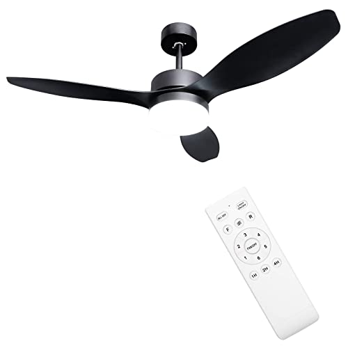 Ohniyou 52'' Ceiling Fan With Lights Remote Control,Outdoor Ceiling Fans For Patio With Light,Black Ceiling Fan Light For Bedroom Kitchen Nursery Conference #TOP10