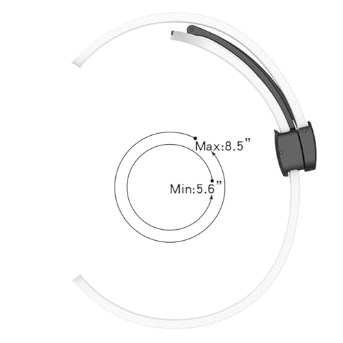 Image of LORENZ Silicone 22mm Replacement Watch Strap with Adjustable Magnetic Lock Feature