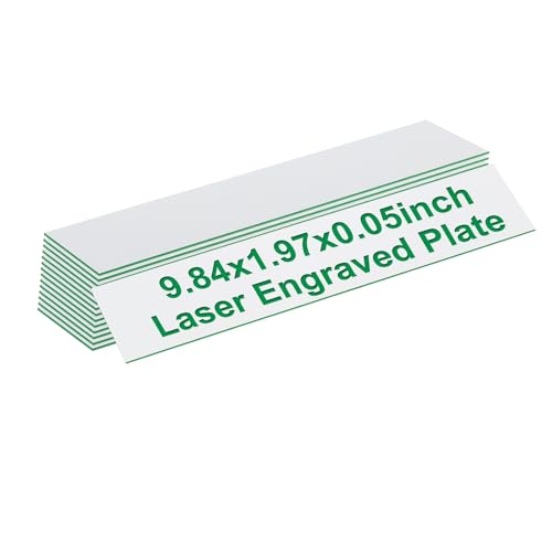 Plaques nominatives vierges PATIKIL blanches et vertes de 25x5 cm pour porte, lot de 15