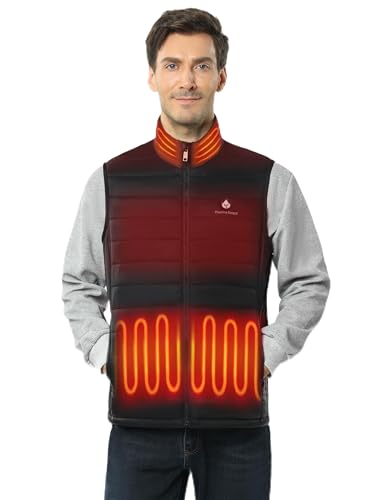 Thermo Beast Heated Vest for Men with Battery Pack included, 4-Zone Electric Heating, Rechargeable Lightweight Work Vest (US, Alpha, Large, Regular, Regular, Black)