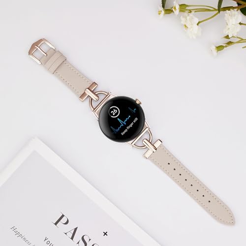 Correa de cuero D-Shape compatible Google Pixel Watch 41mm miniatura 2