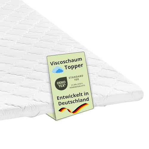 Bodyprotect Matratzentopper 90x200cm, Visco Matratzen/Mattress Topper, Memory Foam Matratzenauflage 90x200 cm, 6cm hoch, Made in EU, Waschbar, Oeko-Tex