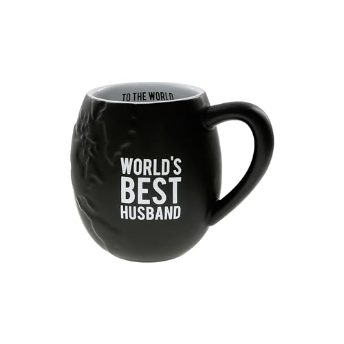 Pavilion - World's Best Husband - 20 oz 591 mL Large Capacity Coffee Cup Mug World Globe Earth-Shaped Novelty Father's Day Annivesary Spouse From Wife Gift Present