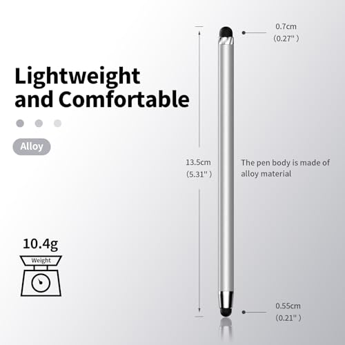 Image of 10 PCS Stylus,Stylus Pen for Touchscreen,Stylus 2-in-1 High Sensitivity & Precision Suitable for Touch Screens of iPhone /ipad /Android Tablets(10 Stylus Pen Silver /Black + 20 Tips)