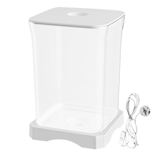 Zwxqe Betta Fish Tank, Small Acrylic Aquarium With LED Lighting, Clear Decorative Betta Bowl For Water Landscaping, Desktop Habi