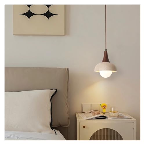 Lustre moderne en travertin jaune et LED intégrée - 4