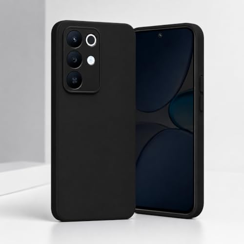 Image of FIRST MART Matte Silicone Back Cover for Realme 15x - Black