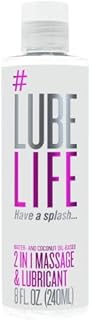 #LubeLife 2-in-1 Water & Coconut Oil Based Massage and Lubricant, Massage Oil and Lube for Men, Women & Couples, Relax and Have Some Bedroom Fun, 8 Fl Oz