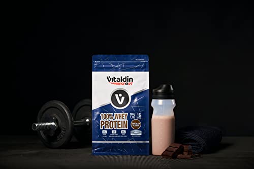 VITALDIN-SPORT-100-Whey-Protein-500-g--100-Proteina-de-Suero-de-Leche-en-polvo-con-Digezyme--Aumento-y-Proteccion-Muscular--Sabor-Chocolate--65-g-de-BCAA-por-serving--Sin-Azucares-Anadidos