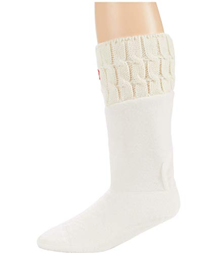 Hunter 6 Stitch Cable Boot Socks   Short Hunter White MD (Women's Shoe 5 7)
