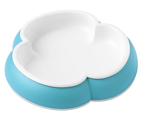 Baby Feeding Set - Orange Soft Bib, Turquoise Plate, Orange Spoon And Turquoise Fork #TOP2