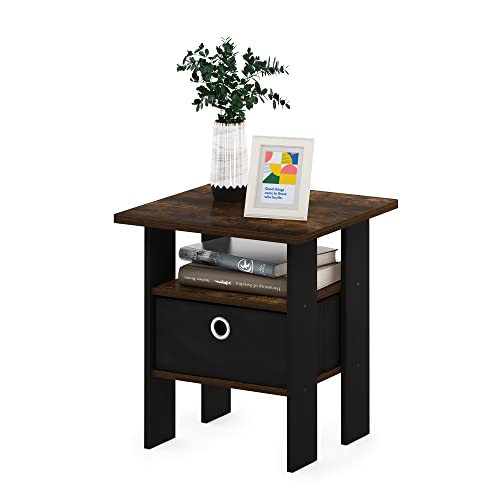 Image of Furinno ANDREY Square Side Table, End Table, Night Stand, Amber Pine
