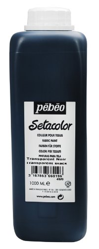Pebeo Setacolor Stofffarbe Deckend – 1 Liter, Schwarz, Für Textilien & Schablonen