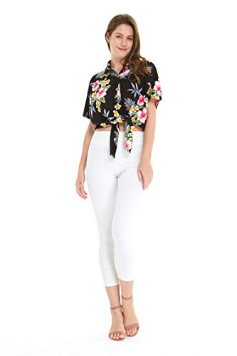 Image of Family Matching Hawaiian Clothes, Hibiscus Black | Black Hibiscus Print • Soft Rayon Fabric • Family Matching Outfits • Vacation Ready • Luau Party Wear