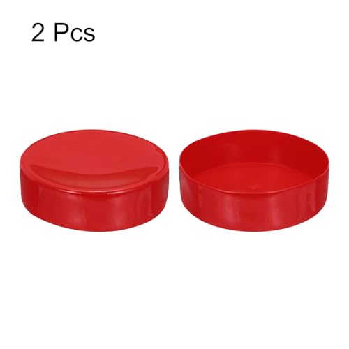 Image of uxcell 2pcs Rubber End Caps 180mm(7.1 Inch) ID Vinyl Round Tube Bolt Cap Cover Screw Thread Protectors Red, 50mm Height