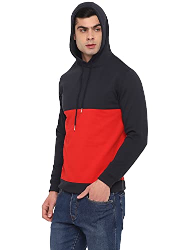 Image of Deniklo Men Polyester Fleece Printed Sweatshirt with Hoodie