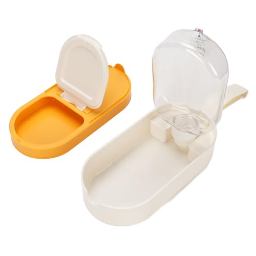 Large Capacity Pet Water Bottle, Leakproof Portable Travel Bottle w Spare Food Compartment, Multifunctional Outdoor Pet Water Bowl for Walking, Hiking, Camping