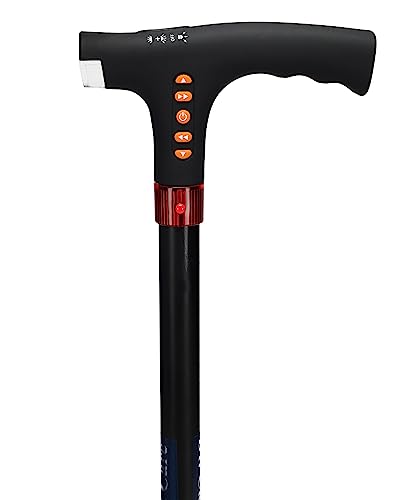 Image of MCP Healthcare Smart Rechargeable Aid Height Adjustable Hand Stick Come with Radio, Alarm, LED Bulb Light, Low Battery Indicator.