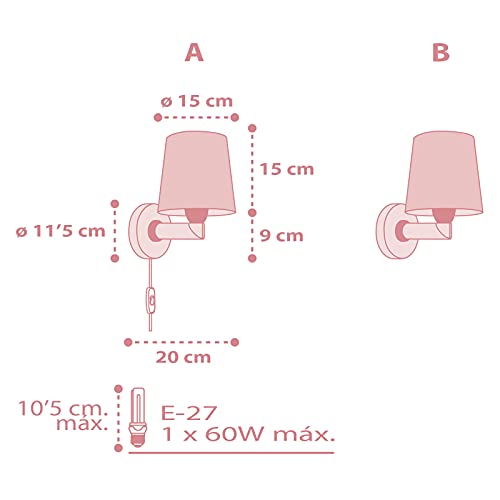 Applique Murale Enfant Dalber Star Light Rose E27 - 7