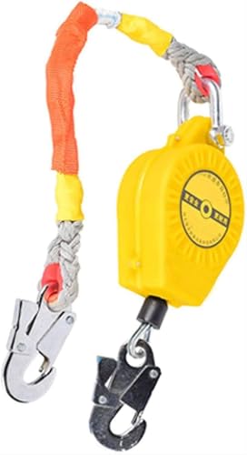 Dispositif anti-chute rétractable 3-20 m, vert/jaune, portable, dispositif anti-chute rétractable professionnel, sécurité et sécurité maximales