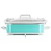 MegaChef 3.5 Quart Rectangle Casserole Slow Cooker with 3 Temperature Settings, Carry Handles and Locking Tempered Glass Lid (Turquoise)