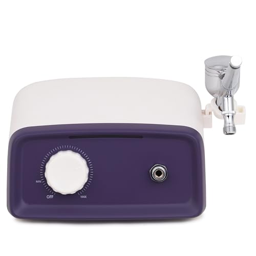 Image of Khaitan Mini Airbrush Kit With Auto Stop Compressor & Air Regulator Dual Action Airbrush (Pen Gun) for Cake Decoration,Make Up,Nails Design,Tattoo,Model Painting Airbrush ABK-70