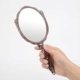 ABOOFAN Vintage Handheld Makeup Mirror, 18.00X7.80X0.70cm/7.07X3.07X0.25 inches, Portable Hand Mirror for Women