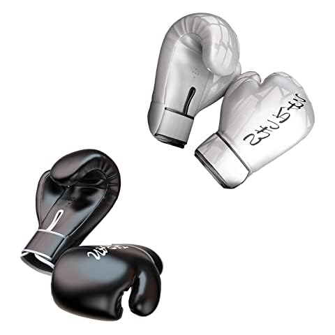 JISADER 2 Pairs of Leather Boxing Training Gloves PU PUNCHING Cover