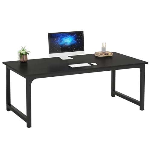 Tribesigns Escritorio de 160 x 80 cm para ordenador, escritorio de oficina, oficina en casa, estilo moderno y sencillo, color negro