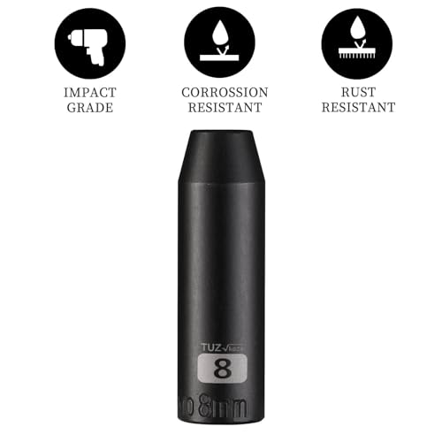 Image of 3 /8 inch Square Drive 8mm Metric Impact Socket,Hex Deep Socket Design,CR-MO Steel for Nut repair for Any Application