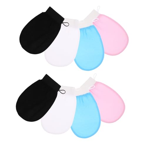 BESTYASH 8 Piezas Guantes Exfoliantes de Ducha Doble Cara para Mujer Manoplas de de Viscosa Suaves para Eliminación de Piel Muerta Accesorios de Baño Adecuados para Tipo de Piel