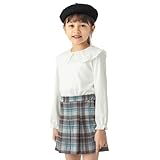 [ever closet] ブラウス キッズ 子供 女の子 長袖 白 140 オフホワイト 丸襟 レース フリル トップス シャツ 秋服 冬服 フォーマル 卒園 入園 入学 子供服 キッズ服 エバークローゼット