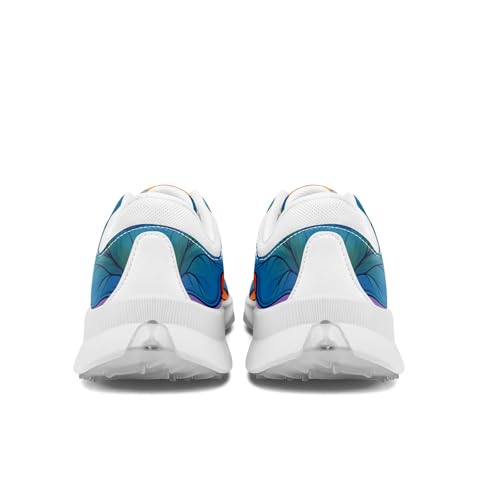 Colorful Spikeless Golf Shoes for Women,Tropical Floral Breathable Golf Sneakers Sports Shoes Fashion Footwear3