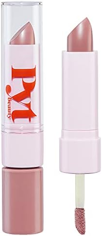 PYT BEAUTY Lip Duo, Soft Pink Lipstick and Lip Gloss, Hydrating Combo, Hypoallergenic, Vegan Makeup, 1 Count