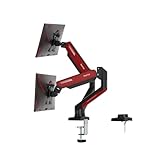 NearHub モニターアーム デュアル 2画面 上下 13~32インチ対応 耐荷重:10kg VESA規格 75x75mm/100x100mm 【ガス式 グロメット式＆クランプ式 多角度調節 ケーブル収納 作業スペース最適化 】MA20-RD