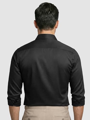 Image of BEYOUNG Regular Fit Formal Satin Shirt for Men | Full Sleeves | Men's Stylish Satin Silk Shirt | Formal Shirt | Buttondown Collar | Satin Solid Shirt for Men
