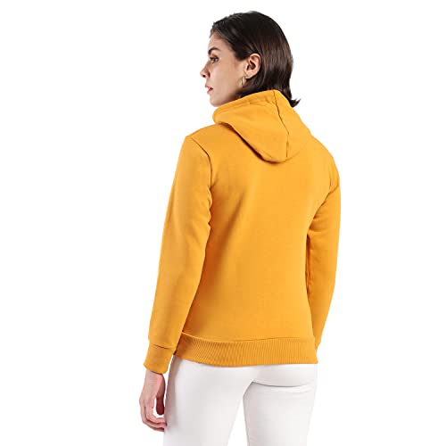 Image of PINACOLADA Women's Cotton Solid Printed Sweatshirt with Hoodie, Regular Fit for Casual Wear Full Sleeve Sweatshirt Crafted with Comfort Fit and High-Performance for Everyday Wear
