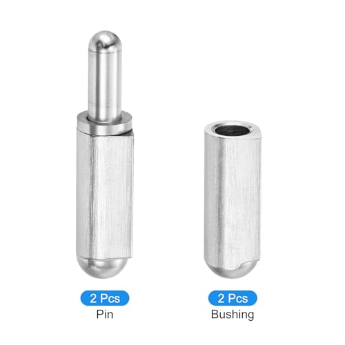 QUARKZMAN Schweißbare Fassscharniere, 2er Pack 2-3/8 Lang 15/32 Durchmesser - 304 Edelstahl Schweißbare Abnehmbare Runde Körper Schweißscharniere für Metalltor, Durchmesser 15/64 Stift