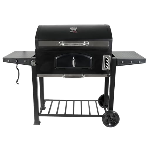 Grill Boss Charcoal Grill with Large 32-Inch Cooking Area - Includes Warming Rack, Side Shelves, Bottom Storage and Wheels for Outdoor BBQ, Tailgating, Camping & Backyard Grilling - Thumbnail 7
