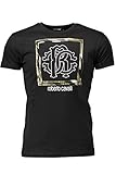 Crew Neck, Short Sleeves Roberto Cavalli HST63E 05051 05051 Herren T-Shirt Schwarz