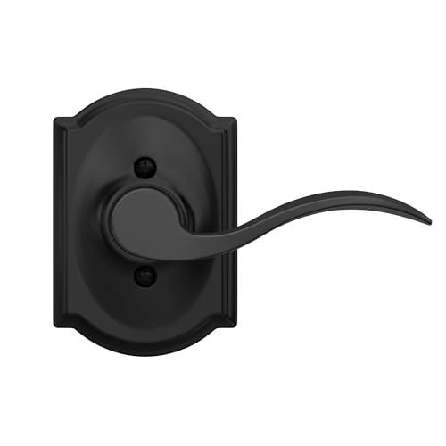 Image of SCHLAGE SCHLAGE Lever with Camelot Trim Non-Turning Lock in Matte Black - Right Handed - F170 ACC 622 CAM RH