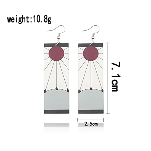 Tanjiro Earrings Kamado Tanjirou's Hanafuda Earrings For Cosplay,Anime Gift2
