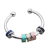  Violotoris ft Esmalte con Cuentas Propia Anchieta Ali Ajustable Mujeres Hombres Fidget Ring(Y)