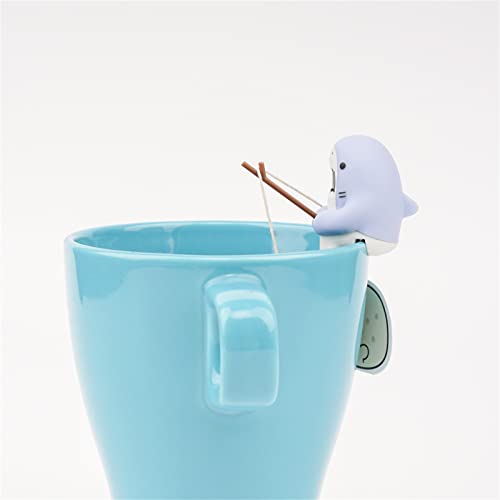 Infusore per tè squalo, filtro a forma di squalo facile da pulire in PVC con filtro a sfera d'acqua riutilizzabile facile da pulire per tazze da tè e teiere