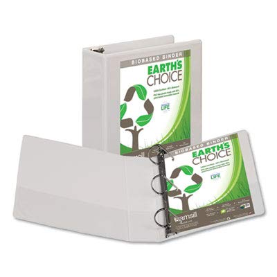Image of Samsill Plant-Based 3 Inch Durable D-Ring, View Binder, Eco-Friendly, USDA Certified Biobased, White, Pack of 1