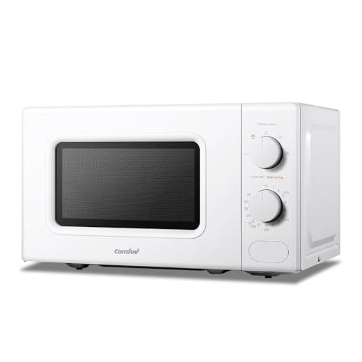 COMFEE' Forno a Microonde Bianco, 20 Litri, 700 W, 5 Livelli di Potenza, Funzione di Scongelamento Rapido, Timer Manuale, Design Compatto-CM-M202CC(WH)