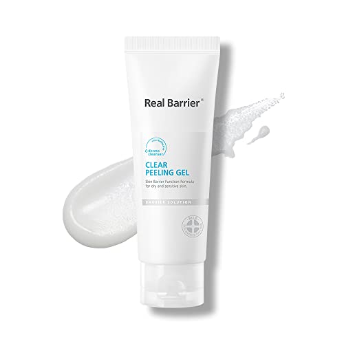 Real Barrier Clear Peeling Gel for Face, Gentle Facial Gommage Exfoliant for Blackheads, PHA AHA Exfoliating Cleanser, Contains Cellulose for smoothening, 3.38 Fl. Oz., 100ml